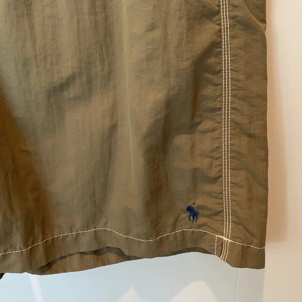 Ralph Lauren Men’s Swim Trunks/Board Shorts.  Large.  Olive Khaki. Inside Lining
